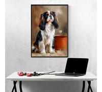 Diamond Painting Chien, Diamond Painting Adulte Fleur, Peinture Diamant Activité Manuelle Adulte, Peinture Diamant Cristal Broderie Point de Croix Kits, pour Décoration Cadeau 30 x 40 cm PJY9 C-K
