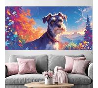 Diamond Painting Chien Diamond Painting Adulte Grand Format 100x300cm,2026 Nouveau DIY Peinture Diamant Schnauzer 5D Full Drill Rhinestone Canvas Broderie Cross Stitch Crystal Art Kit Décor O-327G