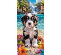 Diamond Painting Chien, Fleurs Diamond-Painting Noel, Peinture Diamant Adulte Débutant, Activite Manuelle Adulte, Loisirs Créatifs Adultes, Kit Complet Canevas Enfant, Maison Décoration 45x90xm W-208