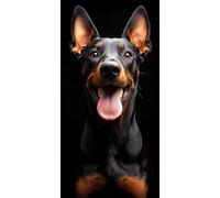 Diamond Painting Chien Kit Diamond Painting Adulte Doberman Pinscher Peinture Diamant Activité Manuelle Adulte Broderie Diamant 5D DIY Full Rond Artisanat pour Murale Décoration 30x60cm 5-I49808