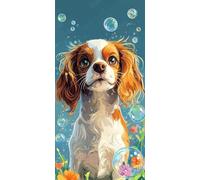 Diamond Painting Chien, mignon Diamond-Painting Noel, Peinture Diamant Adulte Débutant, Activite Manuelle Adulte, Loisirs Créatifs Adultes, Kit Complet Canevas Enfant, Maison Décoration 50x100cm W-210