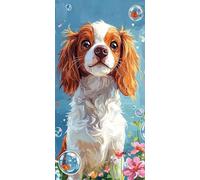 Diamond Painting Chien, mignon Diamond-Painting Noel, Peinture Diamant Adulte Débutant, Activite Manuelle Adulte, Loisirs Créatifs Adultes, Kit Complet Canevas Enfant, Maison Décoration 40x80cm W-212