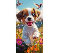 Diamond Painting Chien, Oiseaux Diamond-Painting Noel, Peinture Diamant Adulte Débutant, Activite Manuelle Adulte, Loisirs Créatifs Adultes, Kit Complet Canevas Enfant, Maison Décoration 20x40cm W-216