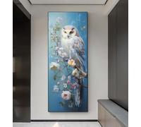 Diamond Painting Chouette Fleur Point de Croix, Broderie Diamant Kit Complet, 5D DIY Diamond Painting Adulte Grand Format Perle Diamant a Coller, Mosaique Tableau pour Murale Décoration, 30x60cm q118