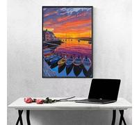 Diamond Painting Ciel, Diamond Painting Adulte OcéAn, Peinture Diamant Activité Manuelle Adulte, Peinture Diamant Cristal Broderie Point de Croix Kits, pour Décoration Cadeau 30 x 40 cm PJY9 P-2