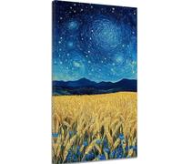 Diamond Painting Ciel étoilé Diamond Painting Adulte, 5D Peinture Diamant Enfant Canevas Kit Complet Adulte Débutant Ronde Cristal Diamant Art Set pour Décoration Murale Maison 50x120 cm Champ c-811