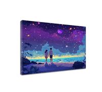 Diamond Painting Ciel étoilé Diamond Painting Enfant Couple 5D DIY Mosaique Broderie Diamant Kit Complet, Diamant Artisanat Strass Point de Croix Peinture pour Adultes, Cadeau Femme 30x40cm N6-1023