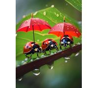 Diamond Painting Coccinelle Animale, 5D Diamond Painting Kits Adulte Enfants, DIY Débutant Diamant Strass Point de Croix Cristal Painting pour Murale Décoration, Cadeaux pour les fêtes 20x30 cm S-155
