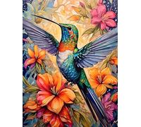 Diamond Painting, colibri Diamond Painting Enfant 70x90cm, fleur Peinture Diamant Adulte, 5D DIY Diamant Painting Kit Complet, Broderie Point de Croix Painting Diamant Décoration Chambre et Cadeau D-3
