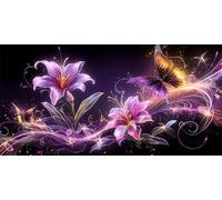 Diamond Painting coloré Activité Manuelle Adulte Les plantes Diamond Painting Enfant Broderie Point de Croix, 5D DIY Cristal Art Peinture Kit Dessin Adulte, pour Murale Décoration, 70x140cm a-51