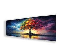 Diamond Painting Coloré Diamond Painting Adulte Grand Format 70x210 cm, Peinture Diamant Adulte Arbre Broderie Diamant Kit, DIY 5D Strass Point de Croix Art pour Decoration Murale, Cadeau Femme K0-118