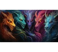 Diamond Painting Coloré Dragon, DIY Peinture Broderie Diamant Painting Kit Complet, Loisirs Créatifs Adultes Diamond Painting Grand Format, Kit Diamond Painting pour Maison Décor Noël(80x45cm)-7n