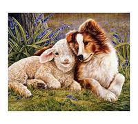 Diamond Painting Complet, WOW DÉCOR Mouton Chien Animaux Diamant Painting DIY 5D Mosaïque Peinture Numéro Point De Croix