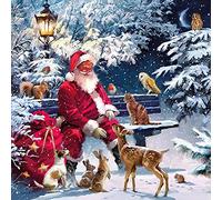 Diamond Painting Complet, WOW DÉCOR Père Noël Cerf Lapin Animaux Painting DIY 5D Mosaïque Peinture Numéro Point De Croix