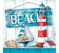 Diamond Painting Complet, WOW DÉCOR Phare Plage Mer étoile Diamant Painting DIY 5D Mosaïque Peinture Numéro Point De Croix