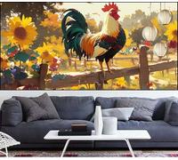 Diamond Painting Coq Diamond Painting 40x100cm Peinture Diamant Adulte Tournesol Broderie Diamant Strass Point de Croix Peinture,Bricolage Mosaique Puzzle Artisanat Kits,Décoration Maison Gift QL-113