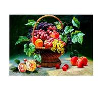 Diamond Painting Corbeille de fruits,5D DIY Peinture Diamant Adulte Enfant,Broderie Diamant Kit Complet,Strass Point de Croix Artisanat Painting pour Maison Murale Décoration Square Drill,30x50cm