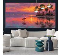 Diamond Painting Coucher De Soleil Broderie Diamant Grand Format 55x110 cm Peinture Diamant Kit Complet, Diamond Painting Enfant Cristal Point de Croix Activité Manuelle Adulte, Flamant Rose y-w144