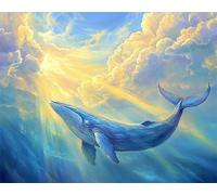 Diamond Painting Coucher de soleil Dauphin Peinture Diamant Adulte Kit 5D Complet pour Débutants, Accessoires Inclus, Loisir Créatif Adultes, Décoration Maison 35x50cm, Geschenke für Frauen 0a-1496