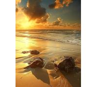 Diamond Painting Coucher de soleil, Diamond Painting Adulte Broderie Diamant Grand Format 80x100cm Diamond-Painting Mer Diamond Painting Kit Complet Loisirs Créatifs Adultes, Murale Décoration 3-g