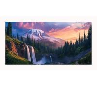 Diamond Painting Coucher De Soleil Diamond Painting Adulte ForêT Broderie Diamant Grand Format 20x40cm DIY 5D Round Full Drill Diamond Art Kit, Gemme Strass Point de Croix Set, Décoration sjke-742