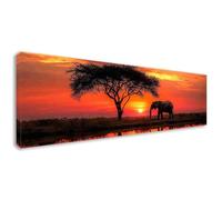Diamond Painting Coucher de Soleil Diamond Painting Adulte Grand Format 180x60 cm, 5D DIY Broderie Diamant Kit Complet, Peinture Diamant Éléphant Cristal Point de Croix pour Decoration Murale D0-358