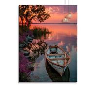Diamond Painting Coucher De Soleil Diamond Painting Enfant Bateau Peinture Diamant Kit Broderie Point de Croix Peinture Débutant, DIY 5D Strass Gemmes Mosaïque Décoration Murale Cadeau 70x90cm z349f