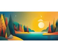 Diamond Painting Coucher De Soleil Lac Diamond Painting Adulte, Diy Ronds Gem Strass Point De Croix Peinture Sets, Diamant Art Kit Complet Adulte And Enfant, DéCoration Murale 40x20cm T-Z464