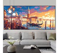 Diamond Painting Coucher De Soleil Peinture Diamant Adulte Bateau Diamond Painting Grand Format 90x180cm DIY 5d Strass Gemmes Mosaïque Broderie Point de Croix Décoration Murale Maison Cadeau z596f