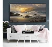 Diamond Painting coucher de soleil vagues， Broderie Diamant Peinture, DIY 5D Diamant Painting Grand Format 40x100cm Canevas Kit Complet Strass Point de Croix Tableau Perle Diamant Art Maison Decor