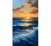 Diamond Painting Coucher Soleil Peinture Diamant Adulte 40x70cm Diamond Painting Grand Format Océan Broderie Diamant Kit Complet Full Diamond Painting Accessoires pour Adultes Décoration Intérieur
