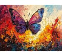 Diamond Painting Couleur Peinture Diamant pour Adulte, 5D Diamond Painting Papillon Canevas Broderie Diamant Kit Complet, Point de Croix Cristal Paintings, pour Décoration Murale Maison 20x30cm c-218