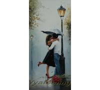 Diamond Painting Couple Broderie Diamant Grand Format 60 X 30 cm, 5D Diamond Painting baiser Diamant Painting Adulte&Enfant, DIY Mosaïque Peinture Diamant Cristal Art, pour Decoration Murale Salon