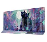 Diamond Painting Couple De Chats Peinture Diamant Adulte Lune Diamond Painting Adulte Klein Bilder 20x40 cm, DIY Broderie Diamant Point de Croix Cristal Puzzle pour Murale Decoration Chambre qL850