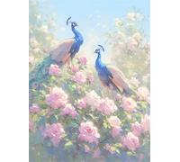 Diamond Painting Couple Diamond Painting Adulte 50x70cm Broderie Diamant Kit Complet Peinture Diamant Paon Point de Croix Set Débutant Cristal Strass Artisanat Décoration, Activité Manuelle z1073-t