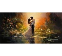 Diamond Painting Couple s'embrassant Diamant Painting Adulte/Enfant Point de Croix Kit Complet, 5D Peinture Diamant DIY Diamond Dot Strass Craft pour Salon Chambre DéCoration Murale 60x120 cm,K333