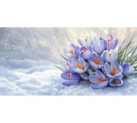Diamond Painting Crocus Diamond Painting Adulte Grand Format 55x110cm Diy Broderie Diamant Kit Complet Plante 5D Perle Diamant a Coller Strass Point de Croix Cristal Pour Murale DéCoration J0P-281