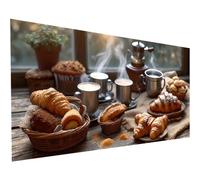Diamond Painting Cuisine Diamond Painting Adulte DIY Complet Pain Broderie Diamant Grand Format, Crystal Art pour Adultes Débutants EnfantsTableau Diamant, Home Wall Decor Cadeau Femme 50x100cm K-48