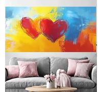 Diamond Painting Cœur Diamond Painting Adulte Grand Format 100x300cm,2026 Nouveau DIY Peinture Diamant Couleur 5D Full Drill Rhinestone Canvas Broderie Cross Stitch Crystal Art Kit Décoration O-545G