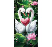 Diamond Painting Cygne Diamond Painting Adulte 5D Amour Peinture Diamant XXL 60x120cm, DIY Débutant Art Set, Point de Croix Activité Manuelle Adulte Kits pour Decoration Maison Murale, Cadeau,Model790