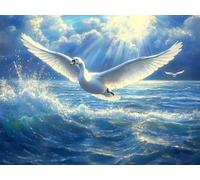 Diamond Painting Cygne, Diamond Painting Enfant Océan, 5D Bricolage Kit Broderie Peinture Diamant, Loisirs Créatifs Adultes Cadeau Personnalisé, Perle Diamant a Coller Maison Décoration 30x20cm L2-979