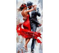 Diamond Painting Danse, 5D Diamond Painting Adulte Grand Format Amour Kit Broderie Tableau Diamant Complet Rond, Loisirs Créatifs Adultes Diamant Point de Croix Peinture, Cadeau 50x100cm 4-NB903O