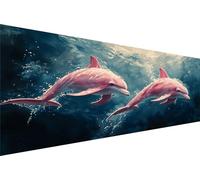 Diamond Painting Dauphin Diamond Painting Adulte OcéAn Kit Broderie Enfant Loisirs CréAtifs Adultes Kit,5D Diy Point Croix Paintings,MosaïQue Pour Maison DéCoration Salon,Cadeau Femme 70x140cm Q1-546
