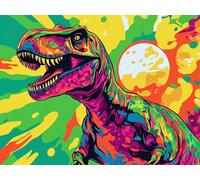 Diamond Painting Dinosaure Diamant Painting Adulte Grand Format 130x100cm, Couleur Diamond Painting Accessoires Kit Complet, Peinture Diamant Kit Créatifs Adulte pour Murale Maison Decor, Model 538