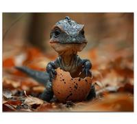 Diamond Painting Dinosaure Diamond Painting Adulte, Automne Peinture Diamant Enfant, DIY Kit Broderie Diamant Cristal Strass Embroidery Point de Croix Paintings pour Decoration Murale 40x50cm Y9-931