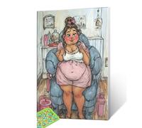 Diamond Painting, DIY Diamond Painting La grosse femme, 5D kit Diamant Painting Adulte 60x80cm Peinture Diamant Enfant, Diamant Broderie Complet Accessoires Painting Diamant Art pour Décor Murale F265