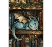 Diamond Painting Dragon, 5D Peinture Diamant Fantasy avec Éléments de Dragon et de Livre, Kit pour Adultes & Débutants, Activité Manuelle Créative, Tableau Diamant DIY pour Décoration Murale, 30x40 cm
