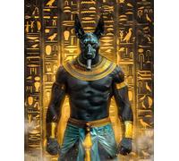 Diamond Painting Egypte Diamond Painting Adulte Enfant, 5D Peinture Diamant Animal Bricolage Round Cristal Strass Point de Croix Broderie Diamant Kit Complet, Decoration Maison Cadeau 30x40cm z-4628