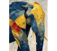 Diamond Painting éLéPhant, 5D Diamond Painting Adulte Animal, DIY Activité Manuelle Adulte, 5D Diamant Point de Croix Kits, DIY Peinture Diamant Enfant Kits, Decoration Murale, Cadeau, 90x120cm N-7564