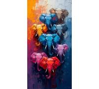 Diamond Painting éLéPhant, 5D Diamond Painting Adulte Grand Format Animal Kit Broderie Tableau Diamant Complet Rond, Loisirs Créatifs Adultes Diamant Point de Croix Peinture, Cadeau 30x60cm 6-E56476